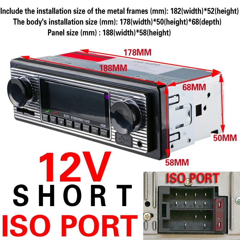Автомагнитола 12 В/24 В Bluetooth mp3 плеер стерео FM USB AUX|oto teypleri|radio para carrocar radio |