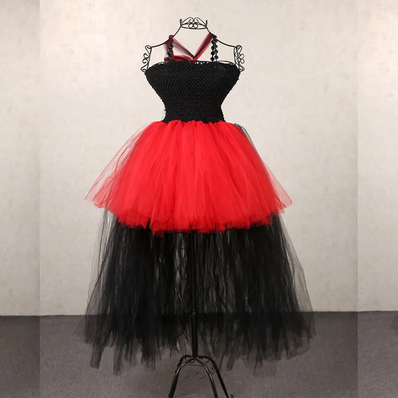 Платье-пачка принцессы для девочек в стиле ретро цвет черный красный платье