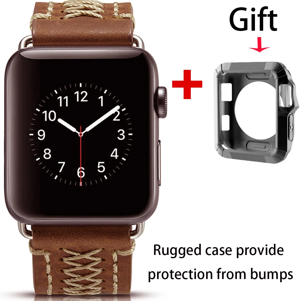 Кожаный ремешок для часов Apple Watch 4 3 2 1 Iwatch 42 мм/38 мм классическая застежка женщин и