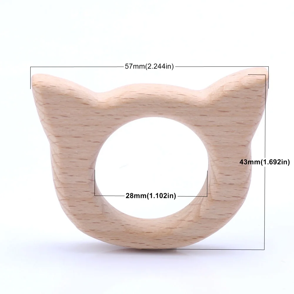 OlingArt 43*57 мм 2 шт./лот Бук деревянная голова кота натуральные детские игрушки