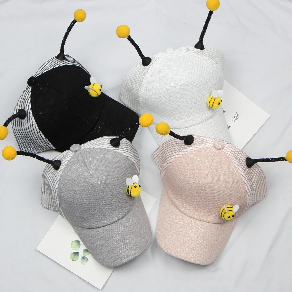 Summer Baby Cap Kids Boy Adjustable Baseball Caps Cute cap cartoon little bee tentacles boys and girls net hat visor L0607 | Детская