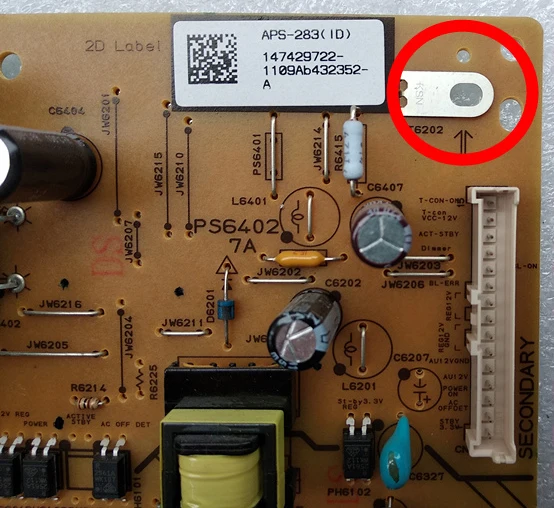 SONY ТВ Мощность поставить KLV-32BX325 KLV-32BX320 KLV-32BX323 1-883-775-21 APS-283