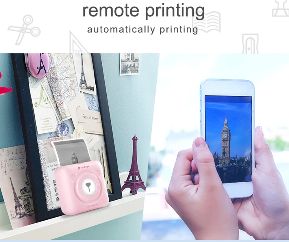 Портативный мини фотопринтер Peripage мобильный Карманный термопринтер с Bluetooth