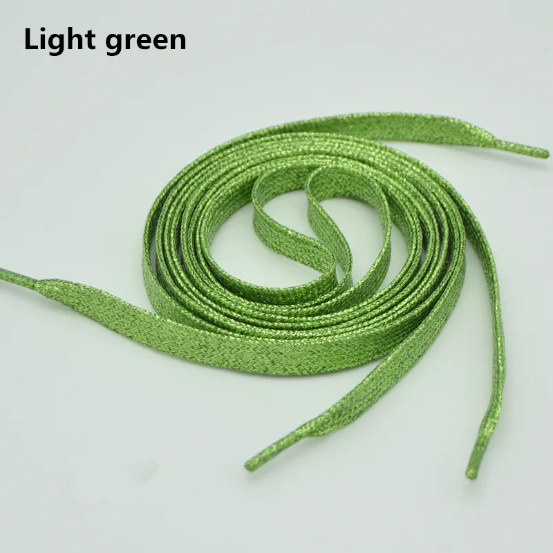 Light Green Блестящие золотые и серебряные яркие шнурки 19 цветов 110 см кроссовки спортивная обувь шнурки - Цвет: Light Green
