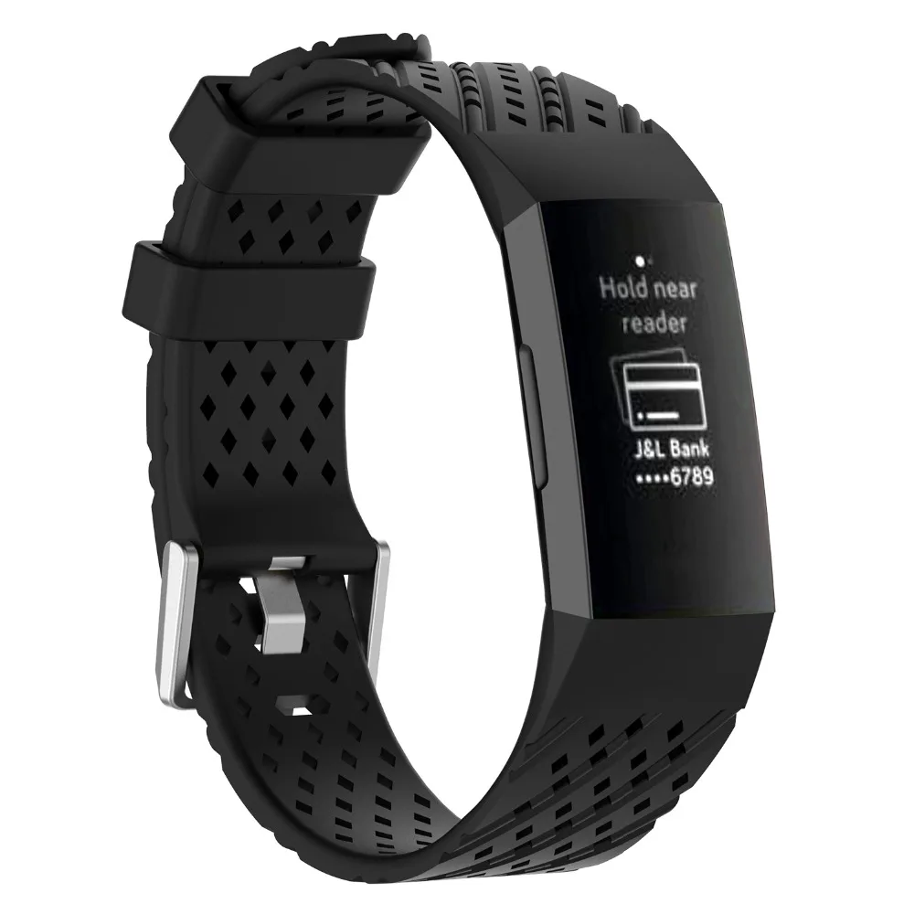 Ремешок для фитнес-браслета Fitbit Charge 3 силиконовый спортивный браслет с резиновой