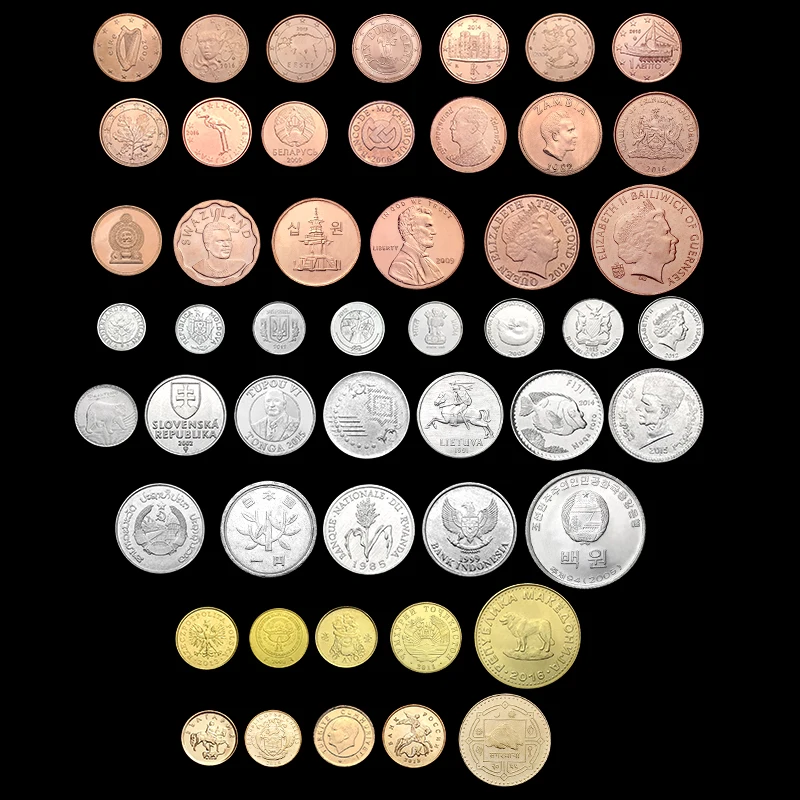

50 Countries Coins the most value Set Fine Coin 100% Original Genuine with book gift present