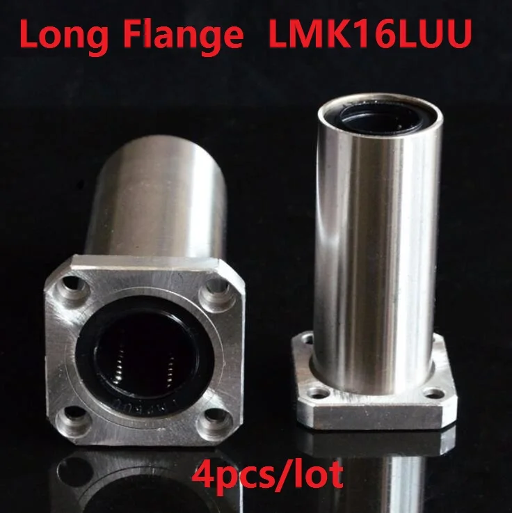 4 шт./лот LMK16LUU 16 мм 16*28*70 Длинный Квадратный фланец линейные шариковые подшипники