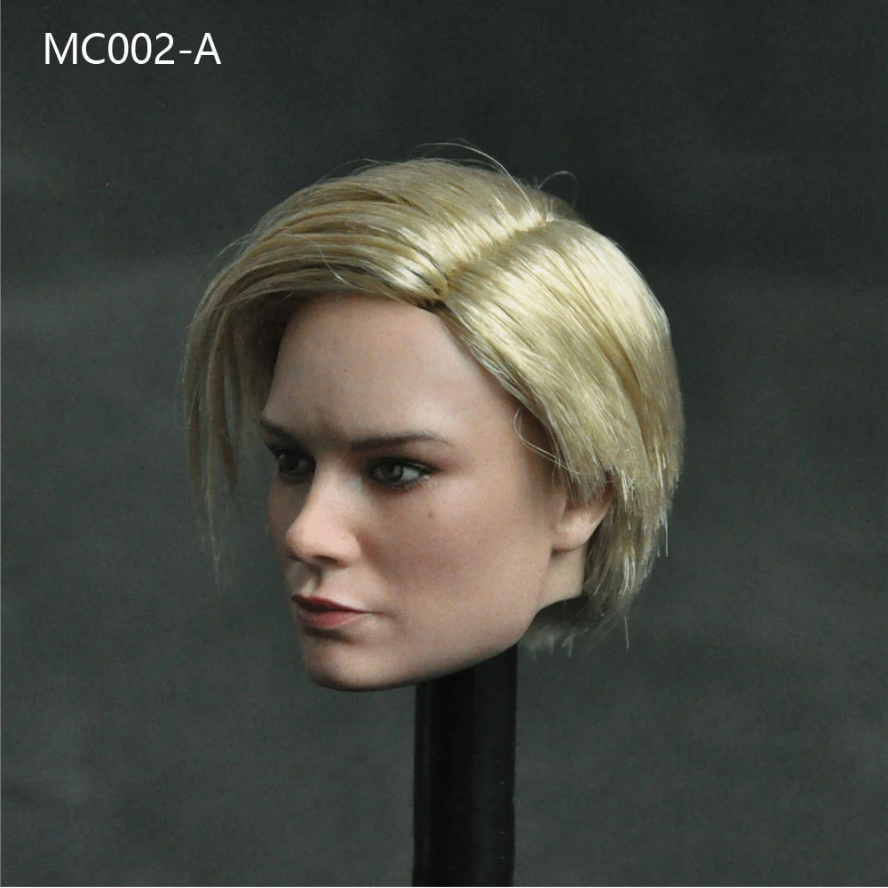 В наличии 3 вида стилей 1/6 MC002 Brie Larson женская голова лепка с длинными волосами для 12