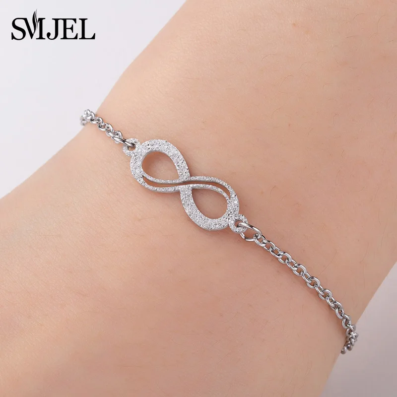 SMJEL Wedding Forever Infinity кулон браслеты пара нержавеющая сталь любовь браслет бесконечные ювелирные изделия колье bracciali Donna