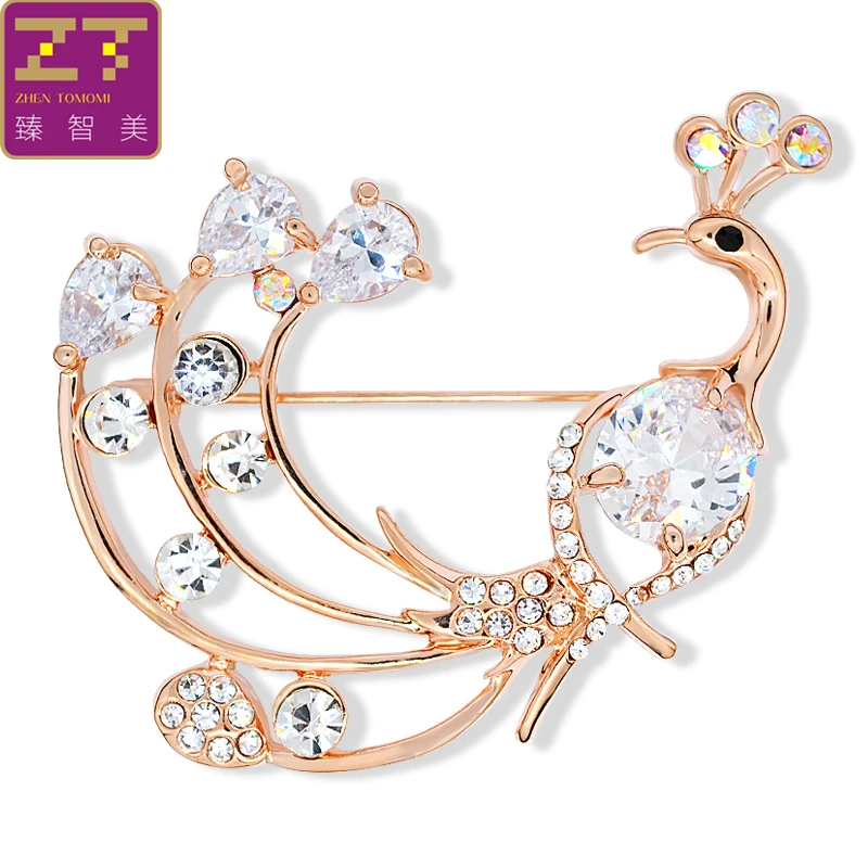 Zhen томоми благородные изысканные пирсинг Яркий Павлин Стразы значок корсаж