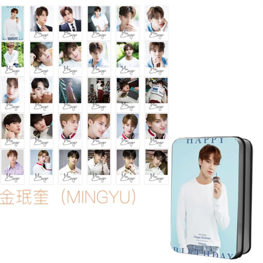 MINGYU Kpop Seventeen Members Polaroid Lomo фото карта DK Woozi Hape день рождения HD Фотокарта коллективные карты 30 шт - Цвет: MINGYU