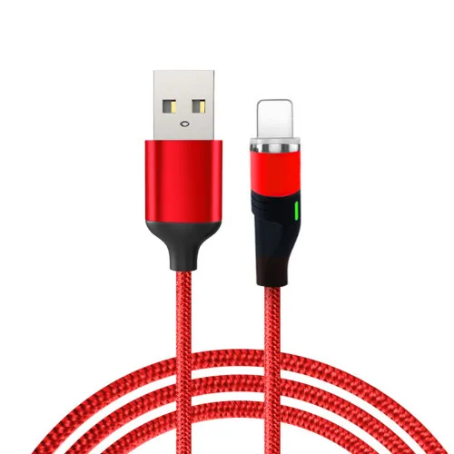 VOXLINK 1 м светодиодный магнитный USB кабель для iPhone Xs 6 и USB TypeC кабель и Micro USB нейлоновая оплетка для samsung Xiaomi huawei USB C - Цвет: Red for APPLE