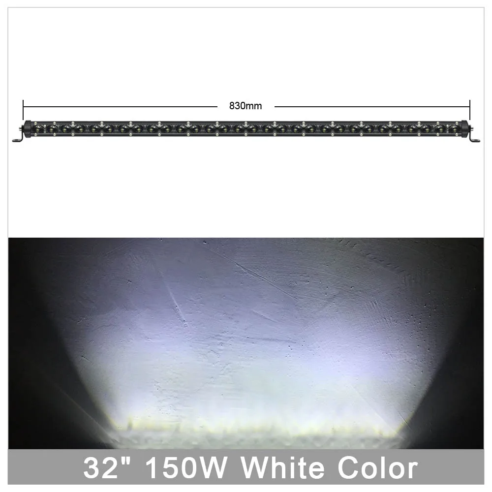150W 32 Inch White 6D объектив Супер тонкая Светодиодная панель внедорожный 30 Вт 60 Вт 90 Вт 120 Вт 150 Вт для автомобиля УАЗ 12V 24V трактор внедорожник Грузовик Лодка 4WD 4x4 ATV Led Подсветка - Цвет: 150W 32 Inch White