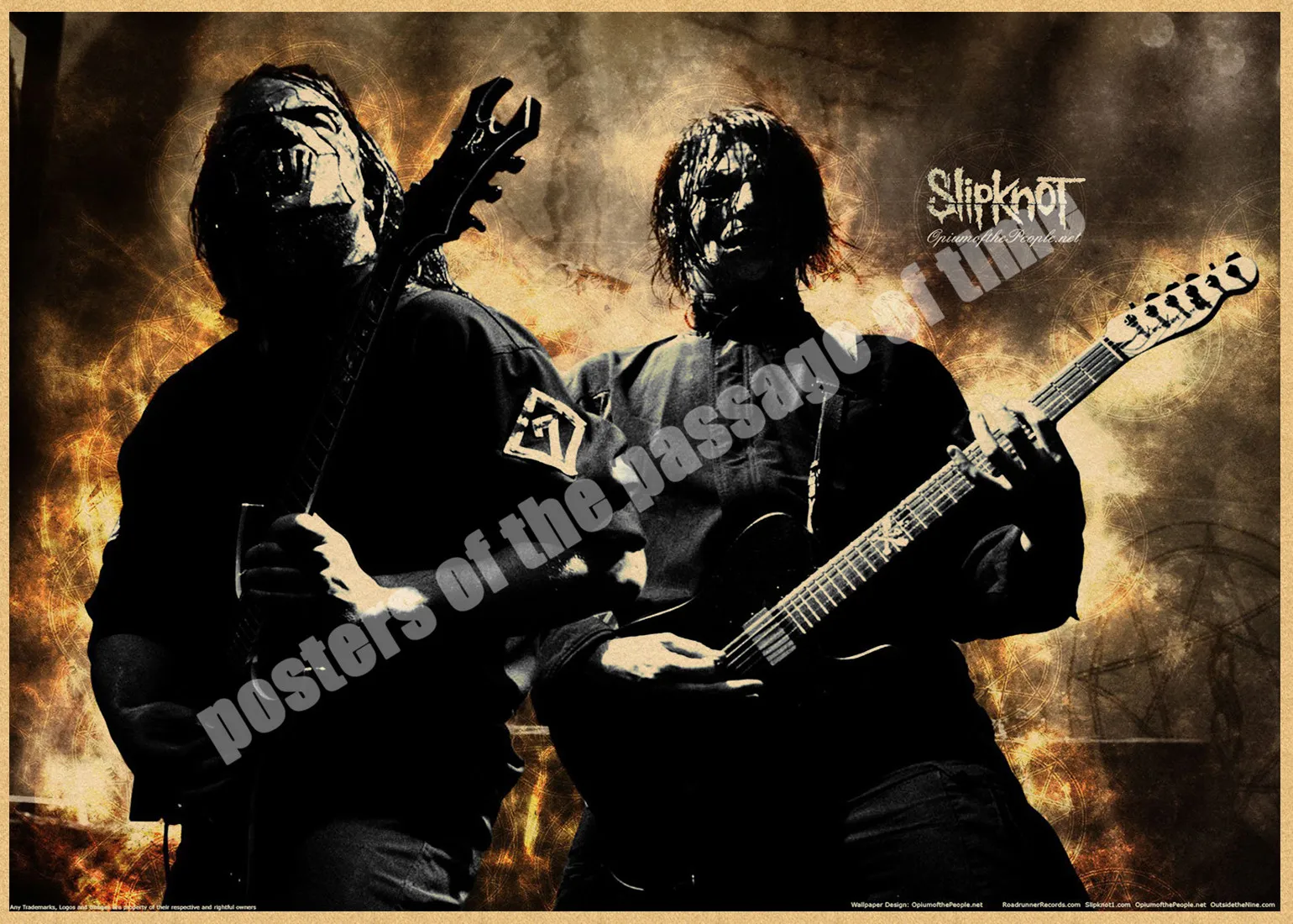Slipknot тяжелый металл плакат/рок-группа/крафт-бумага/Бар плакат/наклейки на стены/Ретро плакат/декоративная живопись/30*20 см - Цвет: Серебристый