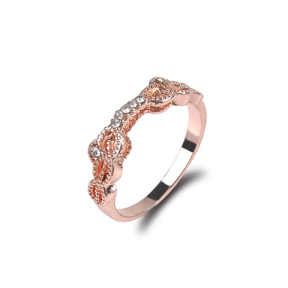 Women 1 Pair Ring/Set Rhinestone Rose Gold Filled White Wedding Engagement Size 6-10 | Украшения и аксессуары