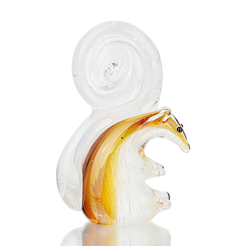 H&ampD Handcrafted Art Glass Figures of Animals - squirrel Figurine Crystal Ornaments for Home Office Craft Gifts | Дом и сад