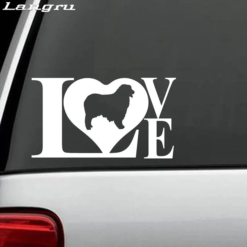 Langru наклейка с австралийским пастушкой и надписью Love Dog искусство картина