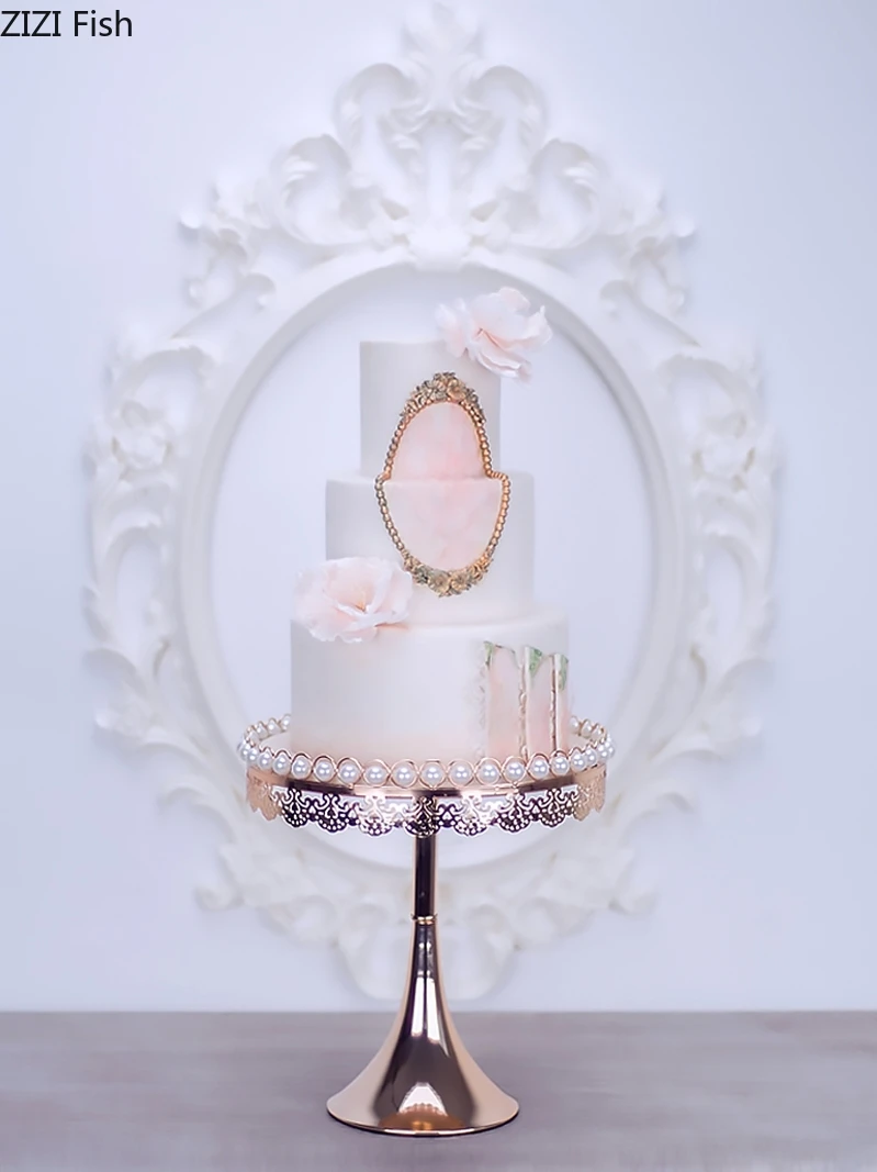 Креативная металлическая Золотая подставка для тортов десертов