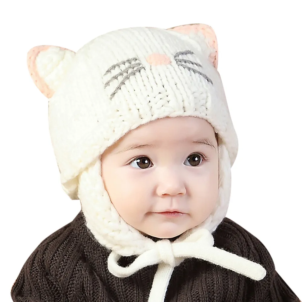 TELOTUNY cute baby beanie Cat winter hat cap for boy girl newborn photography props (6M-18M) u712C0419 | Детская одежда и обувь
