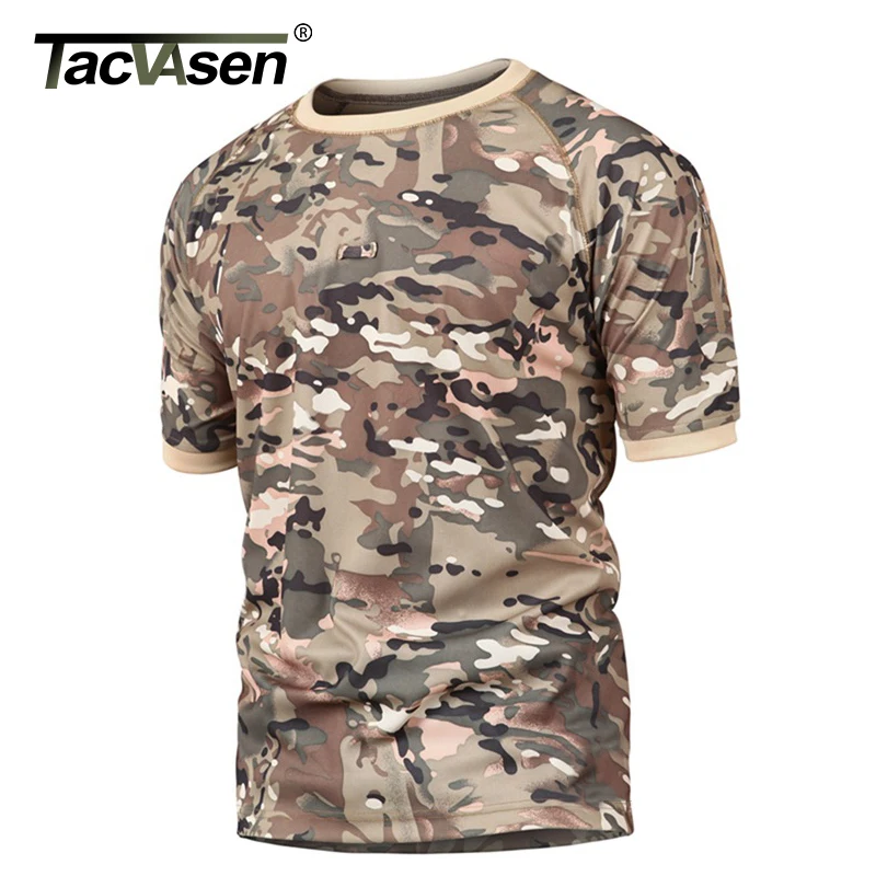 TACVASEN, летняя армейская футболка, мужские военные тактические футболки, быстросохнущие армейские футболки, камуфляжные рабочие охотничьи рыбки, страйкбол, футболки