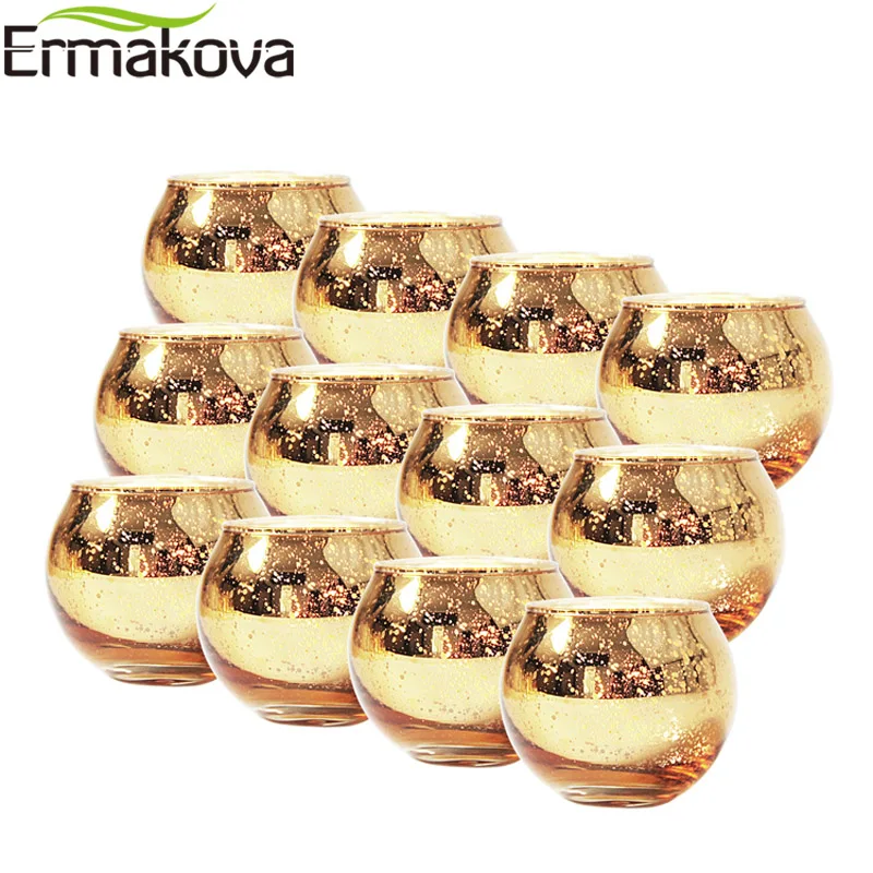 ERMAKOVA стеклянный подсвечник, подсвечник из меркуриного стекла, подсвечник для свадебной вечеринки, отеля, кафе, бара, украшения для дома