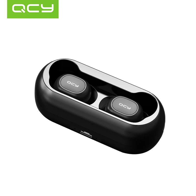 QCY QS1 T1C наушники Bluetooth V5.0 Гарнитура 3D стерео Спортивные Беспроводные наушники с двойным микрофоном и зарядным устройством
