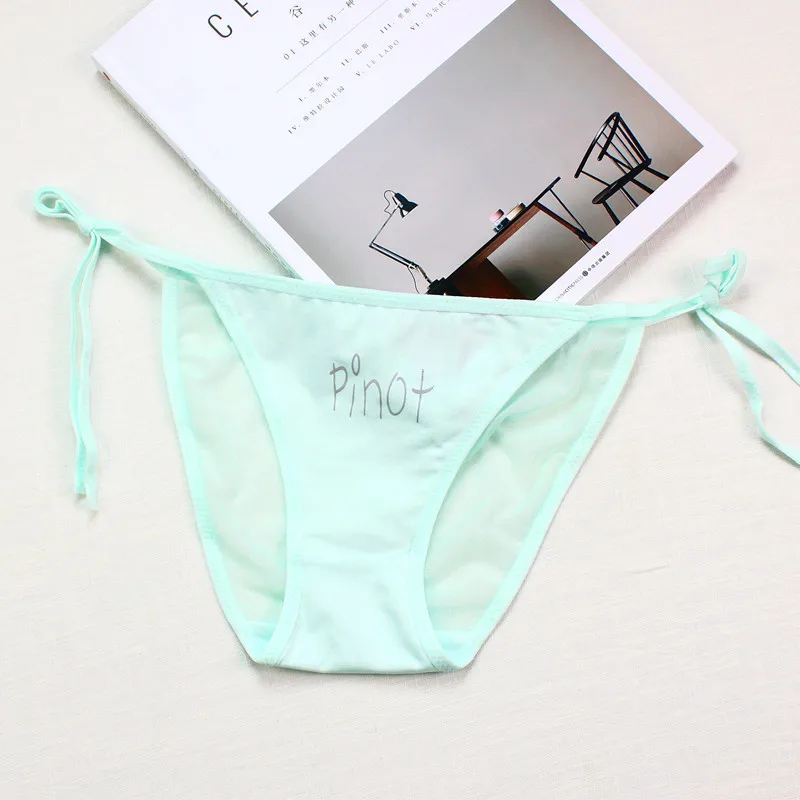 Женское нижнее белье SP & CITY прозрачные хлопковые трусы с завязками на шее|transparent