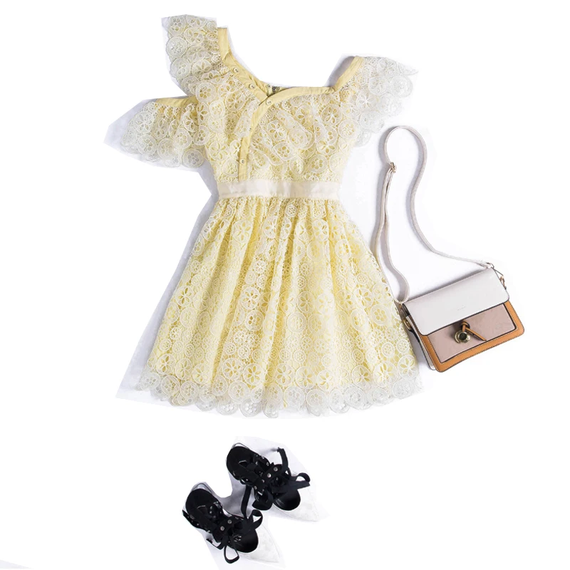 Высокое качество Автопортрет платья 2018 сексуальное v-образный вырез с открытыми