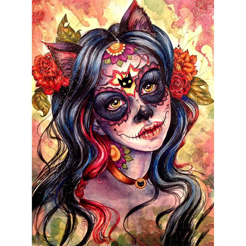 

Full Square/Round Drill 5D DIY Diamond Painting "Skull girl" Embroidery Cross Stitch 5D Home Decor Gift