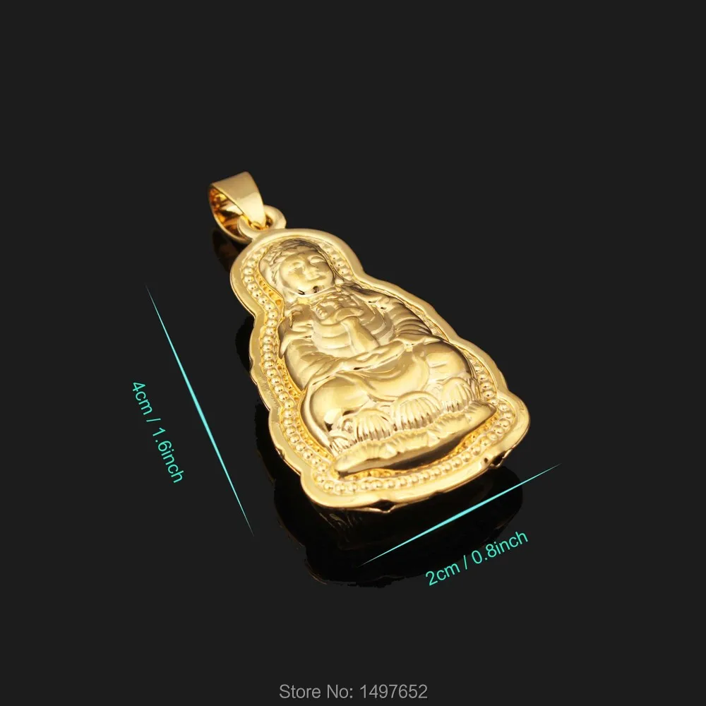 Adixyn классические подвески и ожерелья в виде религиозного Будды золотого цвета