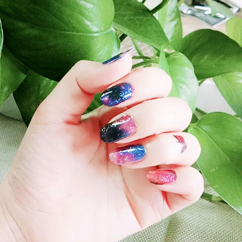 Яркие 1 лист таинственные наклейки для ногтей блестящая наклейка с полным