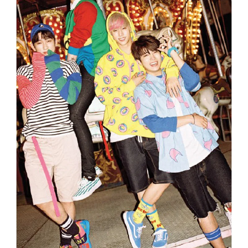 Kpop GOT7 MARK the Same cap Hoody весна осень и зима женские толстовки Верхняя одежда с длинным рукавом