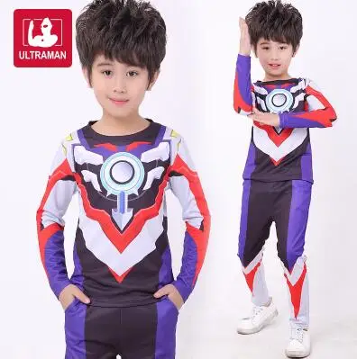 Детский костюм Ultraman с длинными рукавами для костюмированной вечеринки детский для ребенка для мальчика, костюм Ultraman dyna tiga для девочки, костюм Ultraman, быстросохнущая рубашка, одежда - Цвет: 4