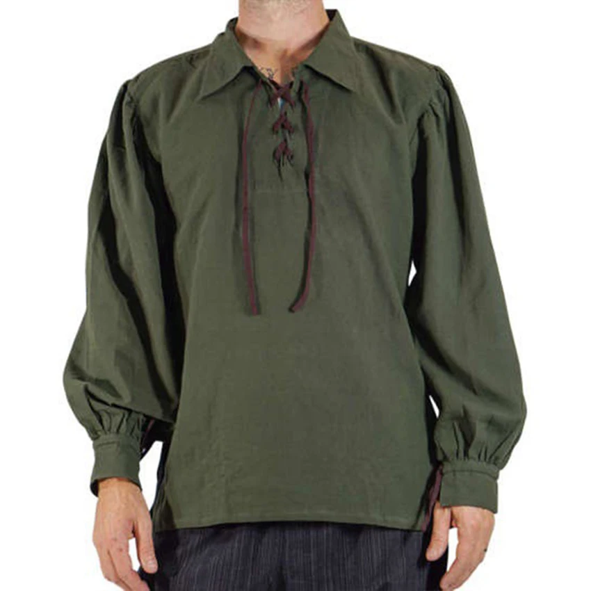 Мужской костюм в средневековом стиле для косплея однотонные пиратские топы