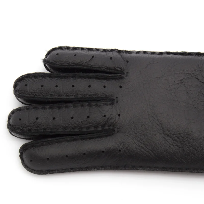Harssidanzar 2017 Newest Womens Winter Shearling Gloves With Wood Button | Аксессуары для одежды