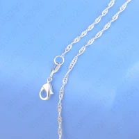 top quality genuine 925 sterling silver water wave singapore necklace chains with lobster clasps 16 30