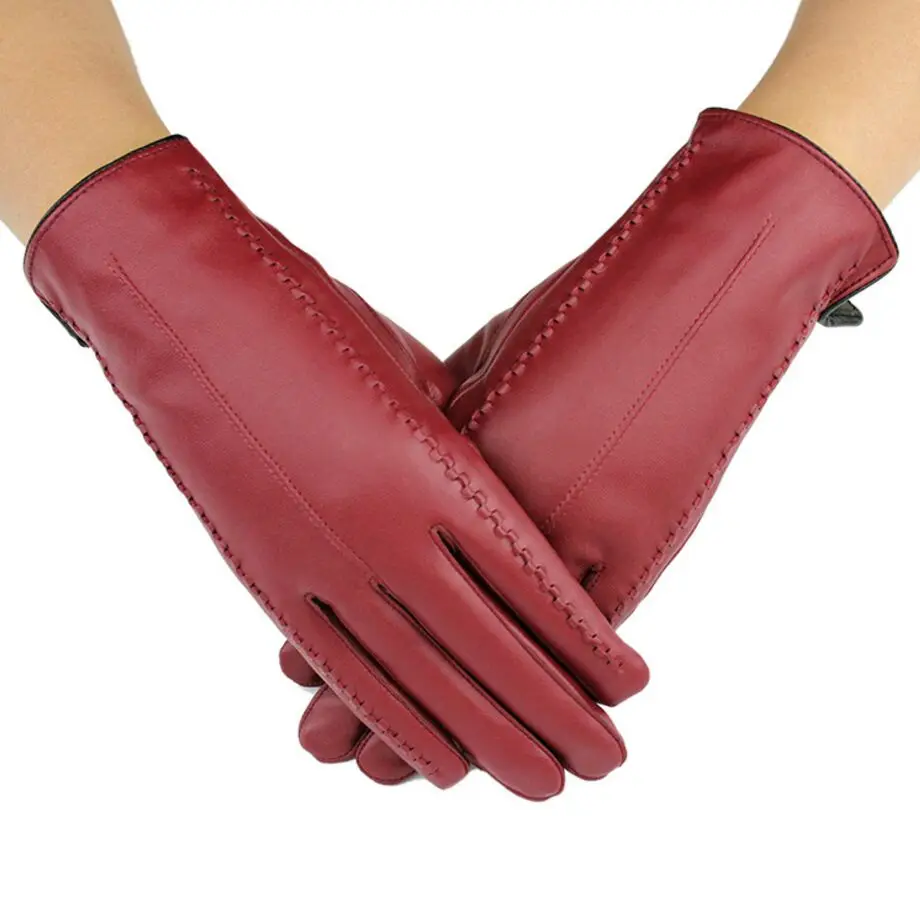 2 шт. девушку Autum бархат утолщаются овчины перчатки Женская зимняя обувь теплая