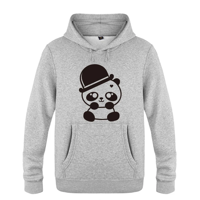 

Little Panda With Hat Cute Cool Sweatshirts Men 2018 Mens Hooded Fleece Pullover Hoodies