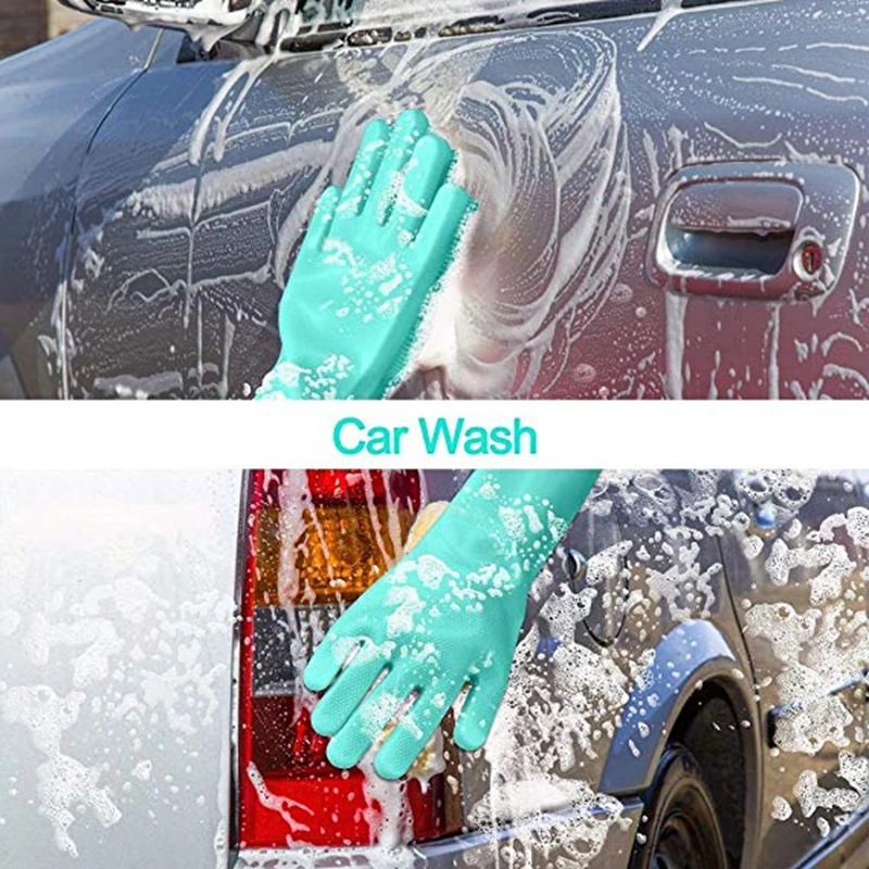 Волшебные силиконовые перчатки для мытья посуды 1 пара чистящих перчаток с