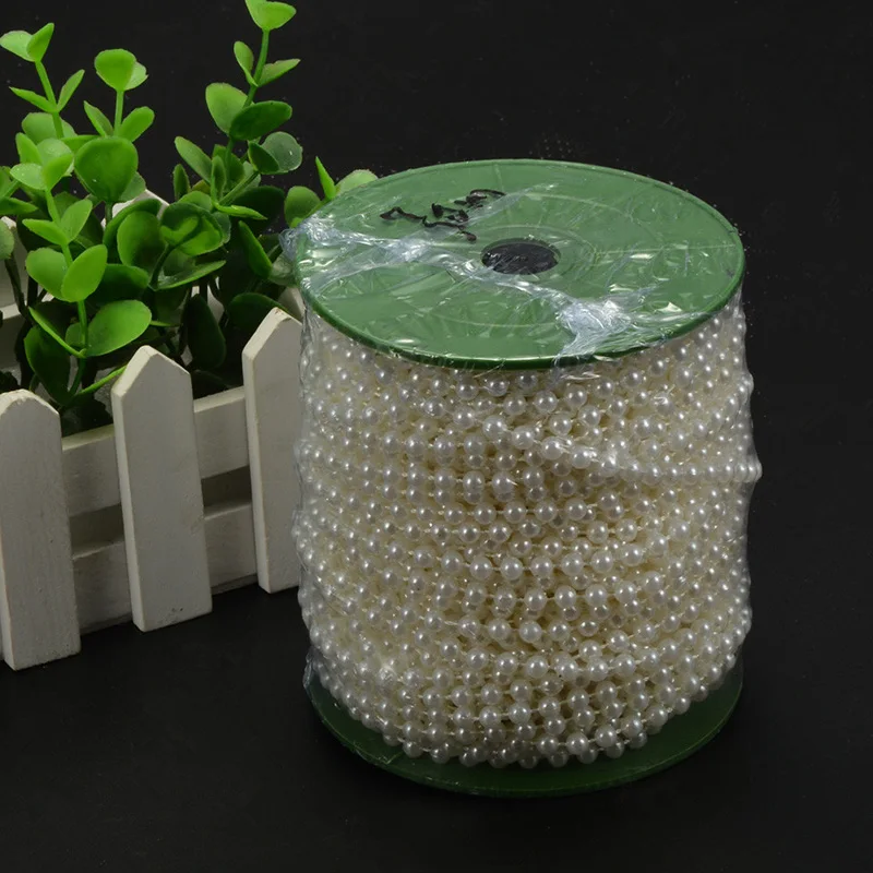 4 мм круглые бусины хлопковый шнур 40 м пластиковые искусственные жемчужины