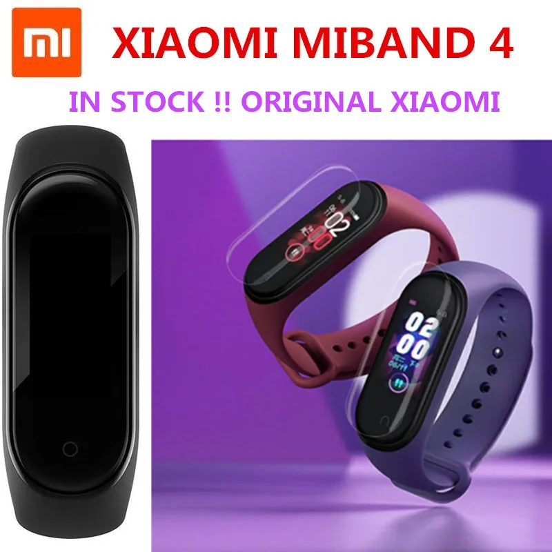 Оригинальный Смарт браслет Xiaomi MiBand 4 Bluetooth 5 0 фитнес цветной сенсорный экран AMOLED