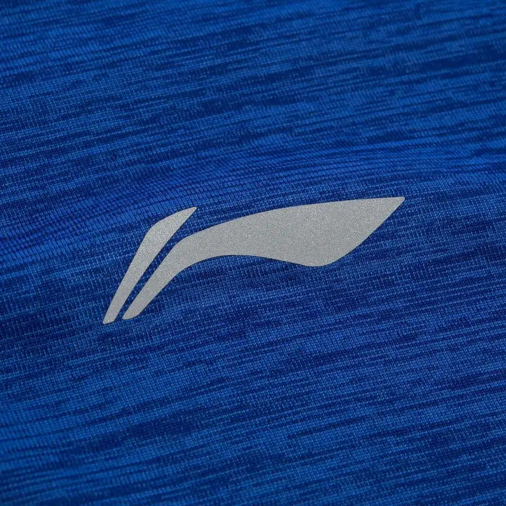 Li-Ning мужские футболки для бега дышащие с коротким рукавом 100% полиэстер обычная