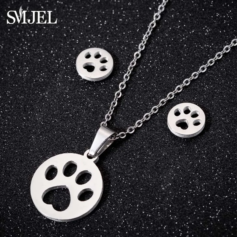 SMJEL из нержавеющей стали животное искусственный набор собака лапа след