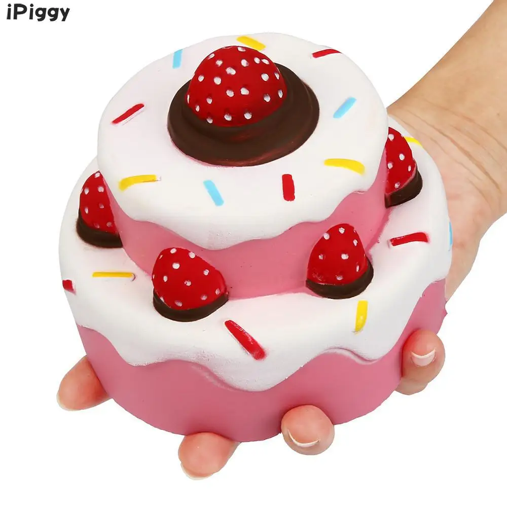 Милые мягкие игрушечные приколы Mochi розыгрыши большой клубничный торт