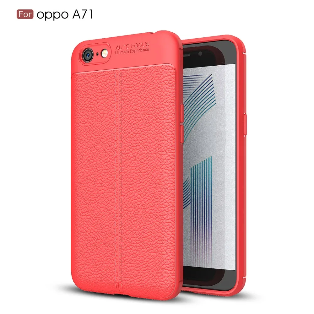 BEFOSSON зернистый кожаный чехол личи для oppo A71 телефона мягкий ТПУ - купить по