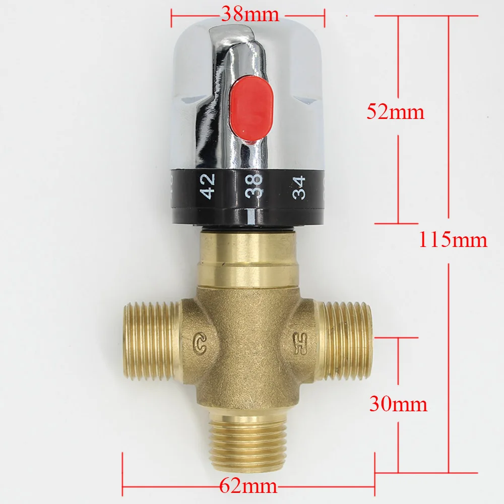 Латунный термостатический смешивающий клапан для ванны труба хромированный