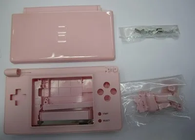 Черный/розовый чехол с полным покрытием корпуса сменный для Nintendo DS Lite DSL N D S L