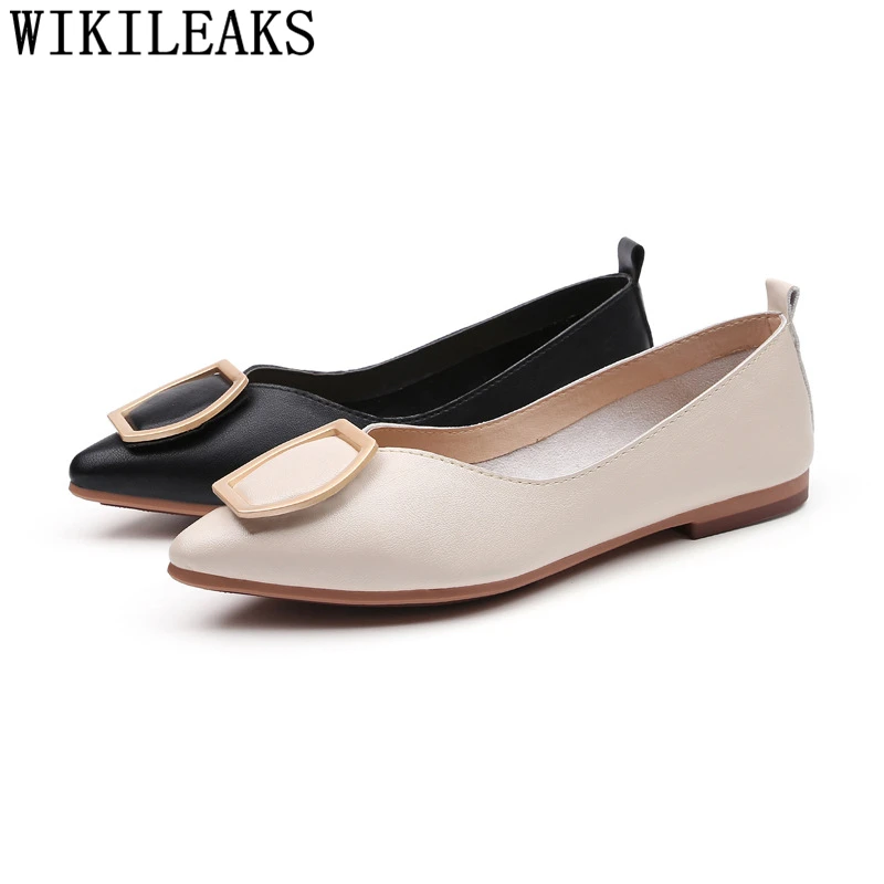 Туфли женские кожаные на плоской подошве заостренный носок криперы роскошные