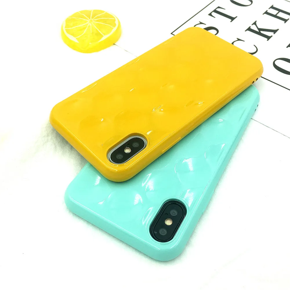 3D силиконовый чехол для iPhone 8 аксессуары яркие розовые желтые фиолетовые мягкий