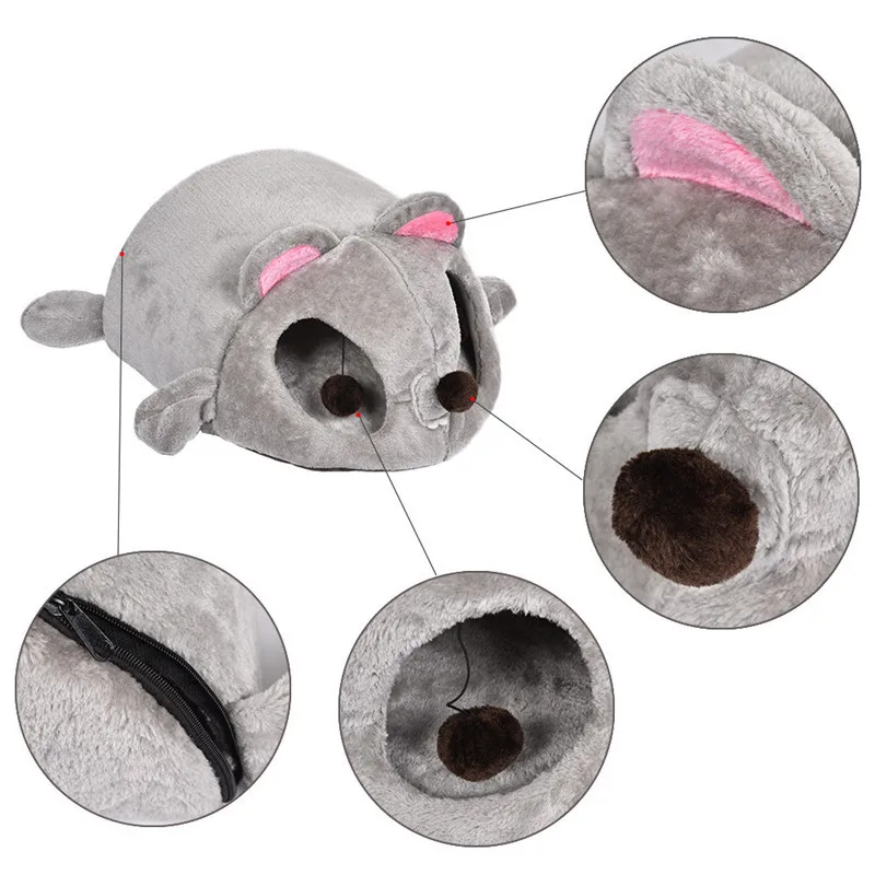

Removable Waterproof Bottom Cat Hamster House Foldable Mouse Shape Mini Cat Nest for Small Pets Animals to Play Dropshipping